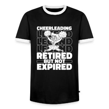 Cheerleader Retired Cheerleading - Men's Ringer Shirt - black/white - Front - AI Model Female 172 light (172cm) & AI Model Male 178 light (178cm)
