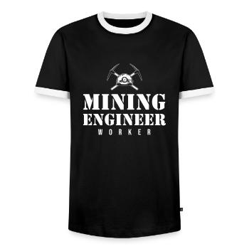 Engineer Mining Engineer - Men's Ringer Shirt - black/white - Front - AI Model Female 172 light (172cm) & AI Model Male 178 light (178cm)