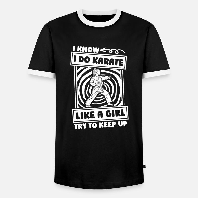 Karate - Men's Ringer Shirt - black/white