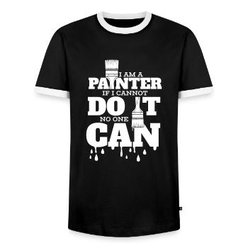 Peintre Vernisseur - T-shirt contrasté Homme - noir/blanc - Devant - AI Model Female 172 light (172cm) & AI Model Male 178 light (178cm)