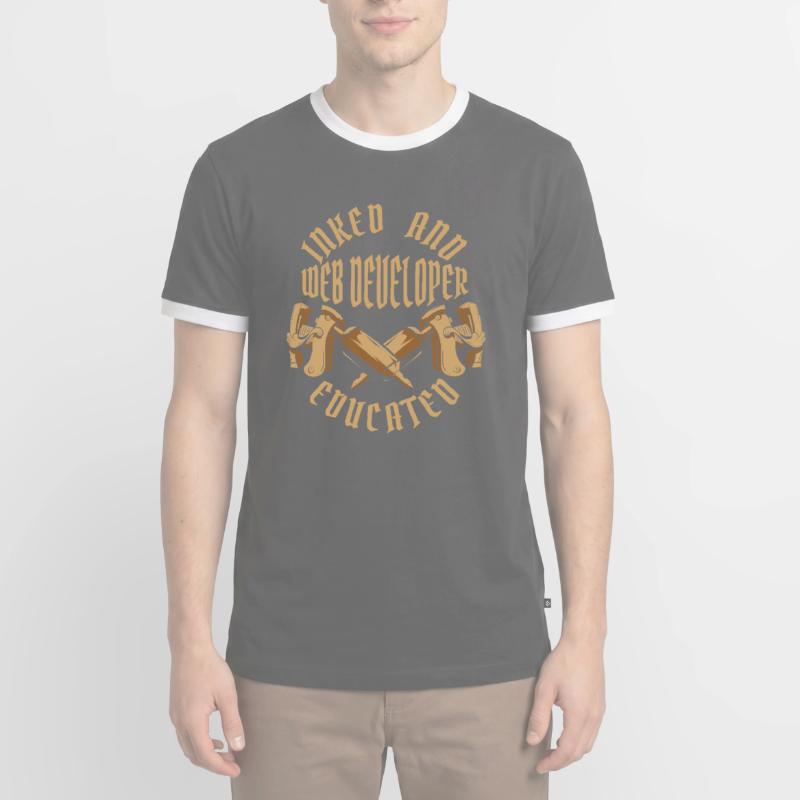 Web Developer Webdeveloper Tattoo Men's Ringer Shirt