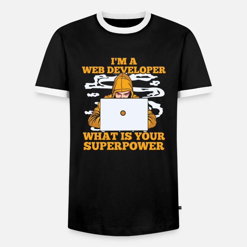 Web Developer Web Developer Zool - Men's Ringer Shirt - black/white