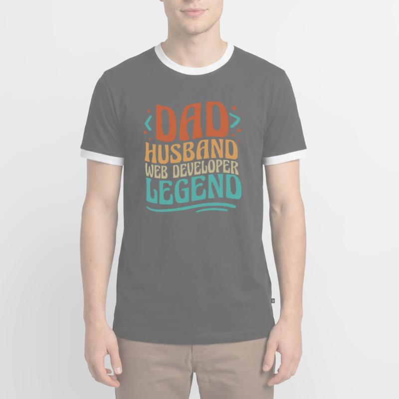 Web Developer Web Developer Father Men's Ringer Shirt