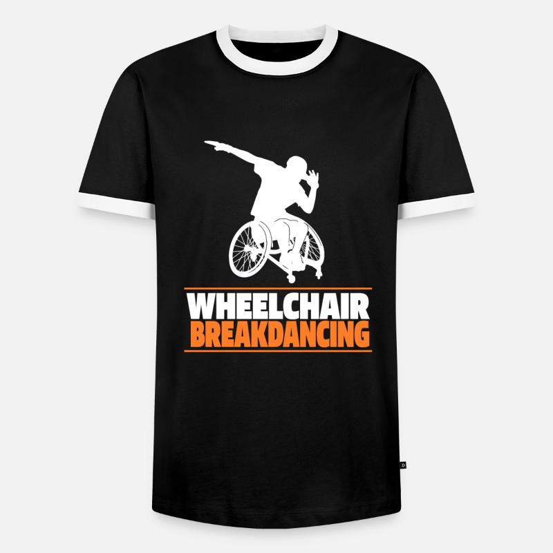 Breakdance Breakdancer Breakdancing Rollstuhl - Männer Kontrast-T-Shirt - Schwarz/Weiß