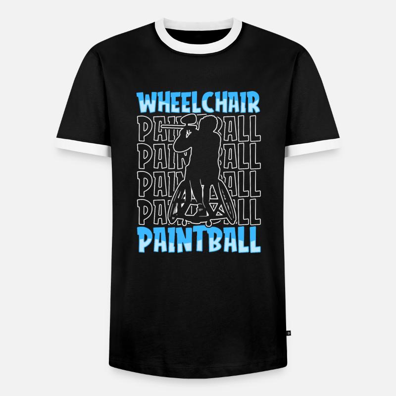 Paintball Rollstuhl - Männer Kontrast-T-Shirt - Schwarz/Weiß