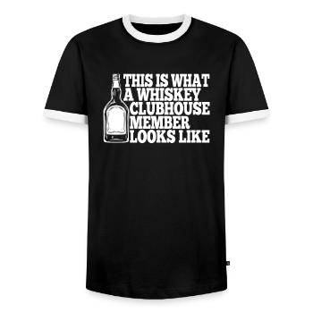 Whisky Whiskey - Männer Kontrast-T-Shirt - Schwarz/Weiß - Vorne - AI Model Female 172 light (172cm) & AI Model Male 178 light (178cm)