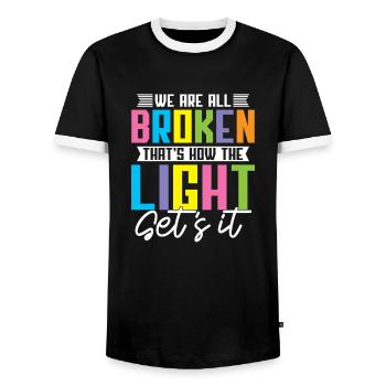 Psychology Psychologist Bunt - Men's Ringer Shirt - black/white - Front - AI Model Female 172 light (172cm) & AI Model Male 178 light (178cm)