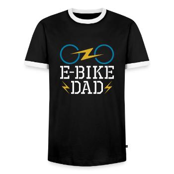 E Bike Electric Bike Papa - T-shirt contrasté Homme - noir/blanc - Devant - AI Model Female 172 light (172cm) & AI Model Male 178 light (178cm)