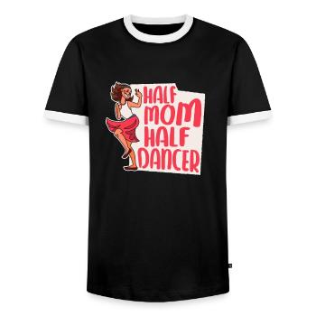 Mom Mom Dancing Dancing Mom - Men's Ringer Shirt - black/white - Front - AI Model Female 172 light (172cm) & AI Model Male 178 light (178cm)