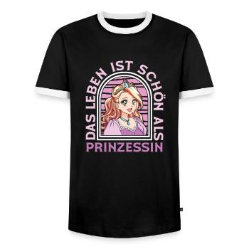 Prinzessin Fun - Männer Kontrast-T-Shirt - Schwarz/Weiß - Vorne - AI Model Female 172 light (172cm) & AI Model Male 178 light (178cm)