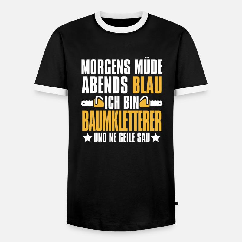 Baumpfleger Baumkletterer Arborist - Männer Kontrast-T-Shirt - Schwarz/Weiß