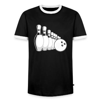 Bowling Bowlen Bowler - T-shirt contrasté Homme - noir/blanc - Devant - AI Model Female 172 light (172cm) & AI Model Male 178 light (178cm)