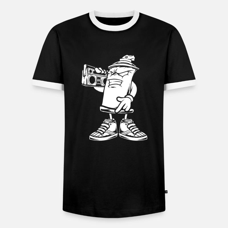 Ghettoblaster Spray Paint - Men's Ringer Shirt - black/white