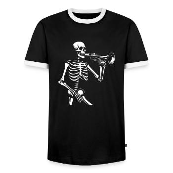 Trombone de fanfare - T-shirt contrasté Homme - noir/blanc - Devant - AI Model Female 172 light (172cm) & AI Model Male 178 light (178cm)