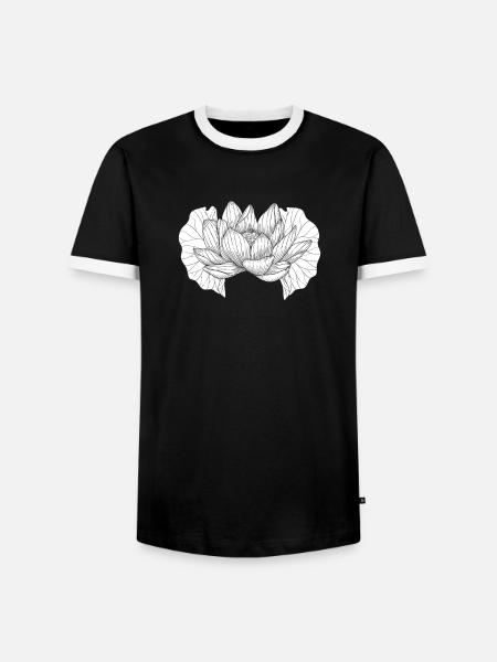 Yoga Lotus Blatt - Männer Kontrast-T-Shirt - Schwarz/Weiß