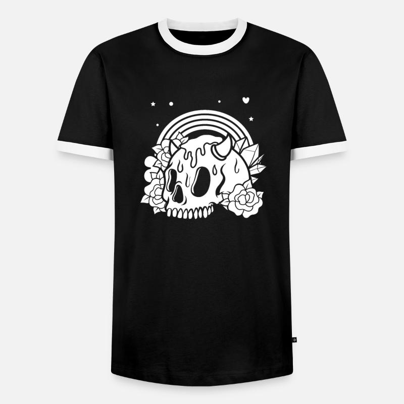 Gothic Skull - Men's Ringer Shirt - black/white