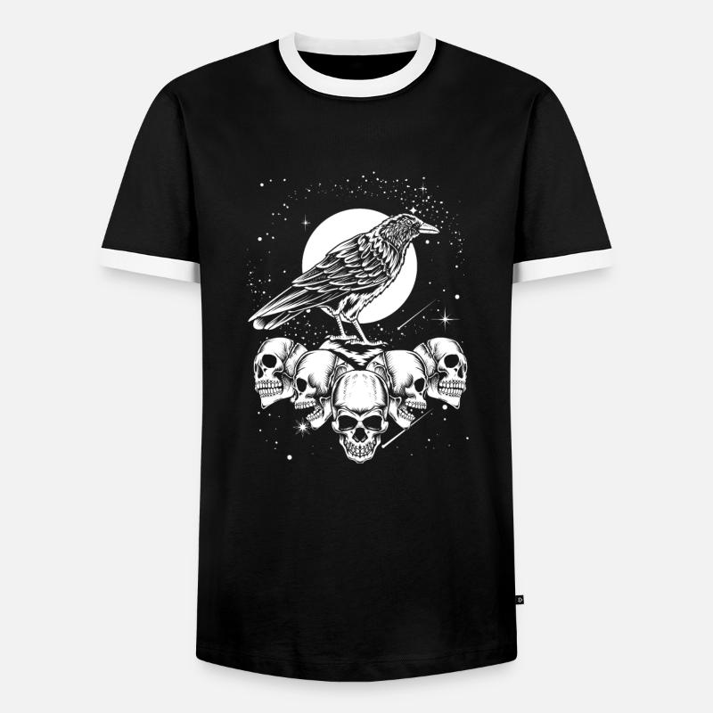 Gothic Crow - Men's Ringer Shirt - black/white