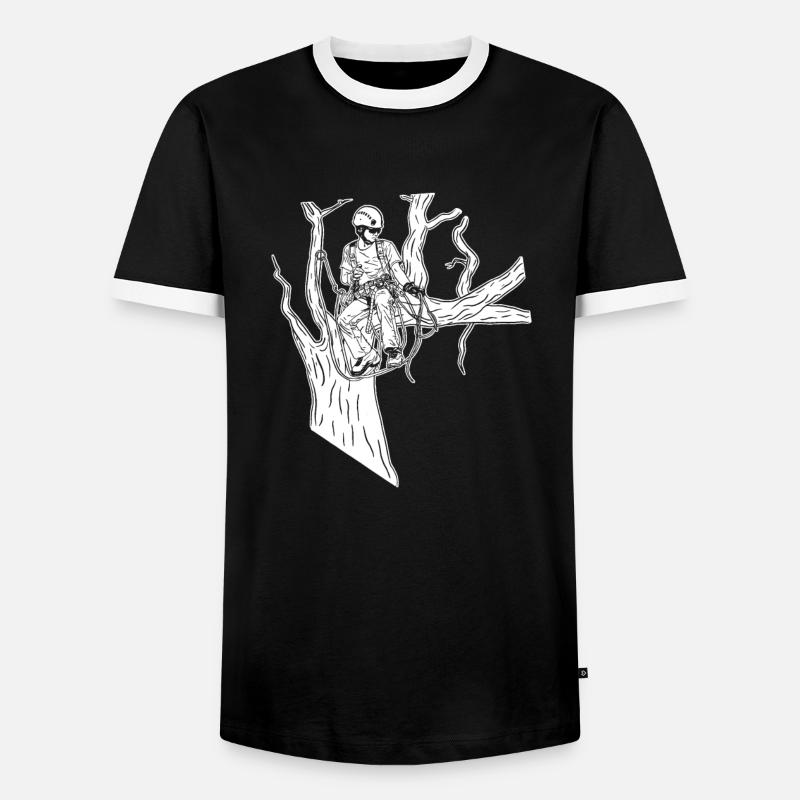 Baumpfleger Baumkletterer Arborist - Männer Kontrast-T-Shirt - Schwarz/Weiß