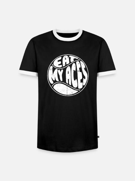 Tennis Witzig - Männer Kontrast-T-Shirt - Schwarz/Weiß