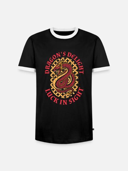 Année du Dragon 2024 - T-shirt contrasté Homme - noir/blanc