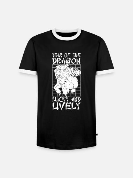 Année du Dragon 2024 - T-shirt contrasté Homme - noir/blanc