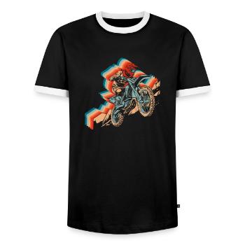 Mx Motocross Dirt Bike - Männer Kontrast-T-Shirt - Schwarz/Weiß - Vorne - AI Model Female 172 light (172cm) & AI Model Male 178 light (178cm)