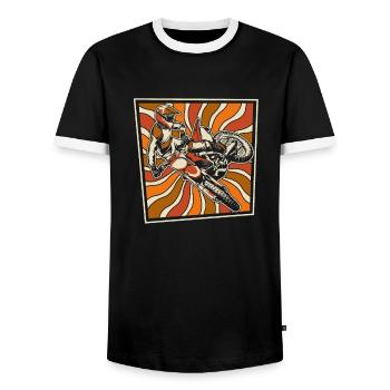 Mx Motocross Dirt Bike - Männer Kontrast-T-Shirt - Schwarz/Weiß - Vorne - AI Model Female 172 light (172cm) & AI Model Male 178 light (178cm)
