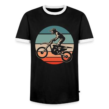 Mx Motocross Dirt Bike - Männer Kontrast-T-Shirt - Schwarz/Weiß - Vorne - AI Model Female 172 light (172cm) & AI Model Male 178 light (178cm)