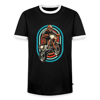 Mx Motocross Dirt Bike - Männer Kontrast-T-Shirt - Schwarz/Weiß - Vorne - AI Model Female 172 light (172cm) & AI Model Male 178 light (178cm)