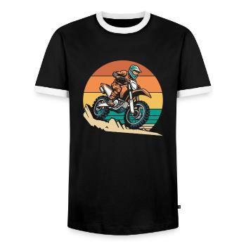 Mx Motocross Dirt Bike - Männer Kontrast-T-Shirt - Schwarz/Weiß - Vorne - AI Model Female 172 light (172cm) & AI Model Male 178 light (178cm)
