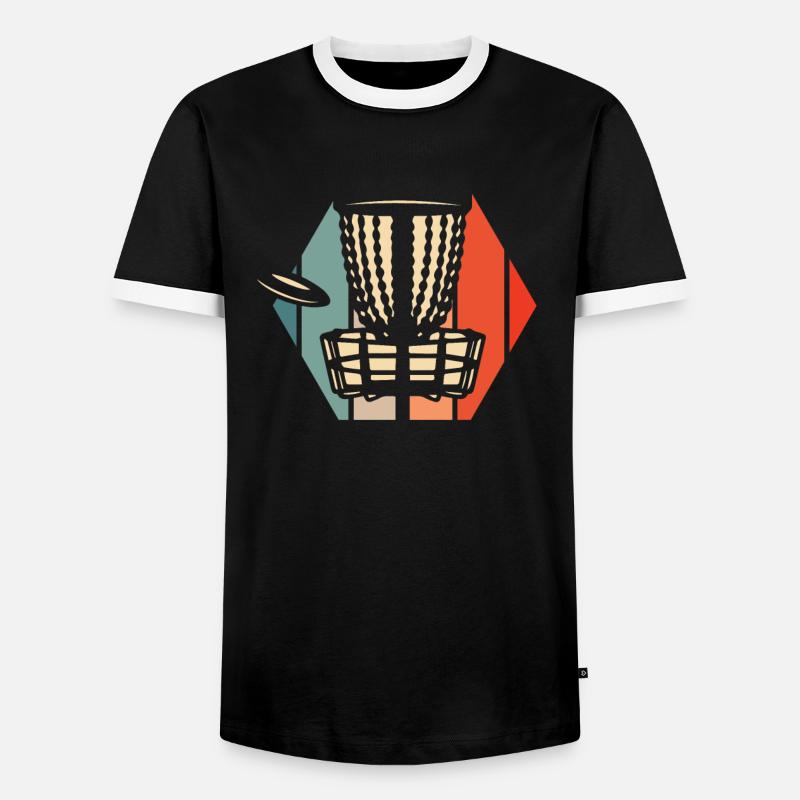 Frisbee Golf Disc Golf - Men's Ringer Shirt - black/white