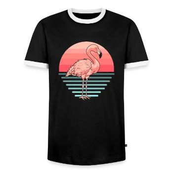 Flamant - T-shirt contrasté Homme - noir/blanc - Devant - AI Model Female 172 light (172cm) & AI Model Male 178 light (178cm)
