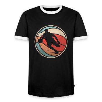 Joueur de basket-ball - T-shirt contrasté Homme - noir/blanc - Devant - AI Model Female 172 light (172cm) & AI Model Male 178 light (178cm)