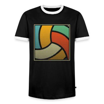 Volley-ball Volley-ball - T-shirt contrasté Homme - noir/blanc - Devant - AI Model Female 172 light (172cm) & AI Model Male 178 light (178cm)