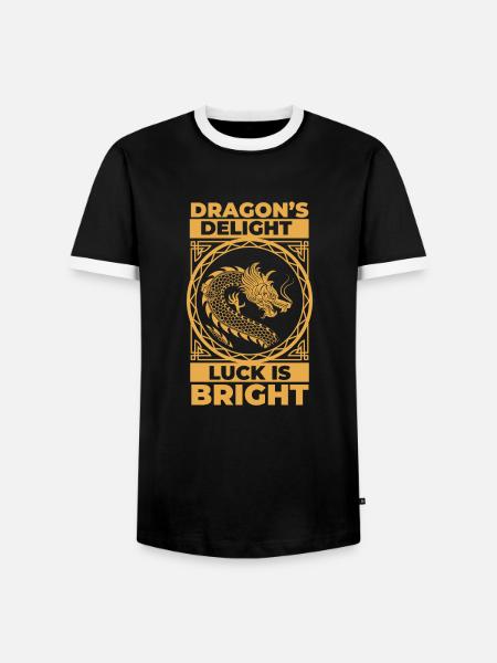 Jahr Des Drachen 2024 - Männer Kontrast-T-Shirt - Schwarz/Weiß
