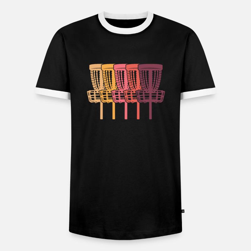 Frisbee Golf Disc Golf - Men's Ringer Shirt - black/white