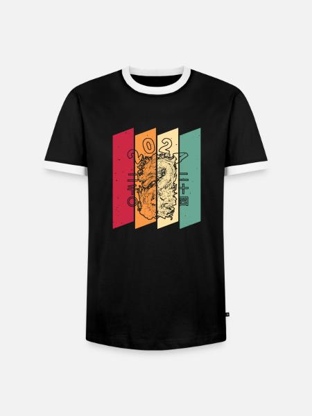Jahr Des Drachen 2024 - Männer Kontrast-T-Shirt - Schwarz/Weiß