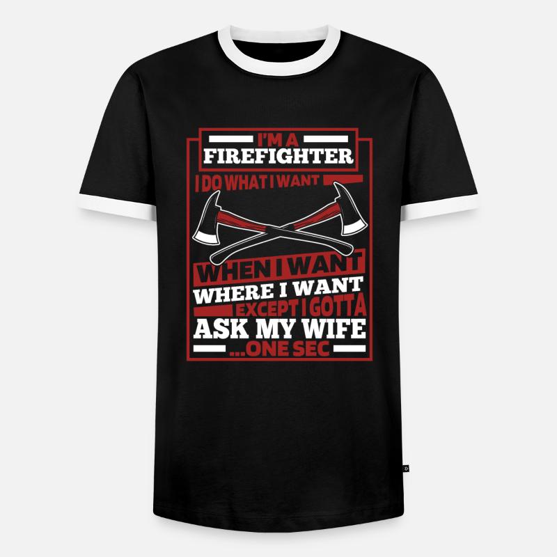 Fireman - Men's Ringer Shirt - black/white