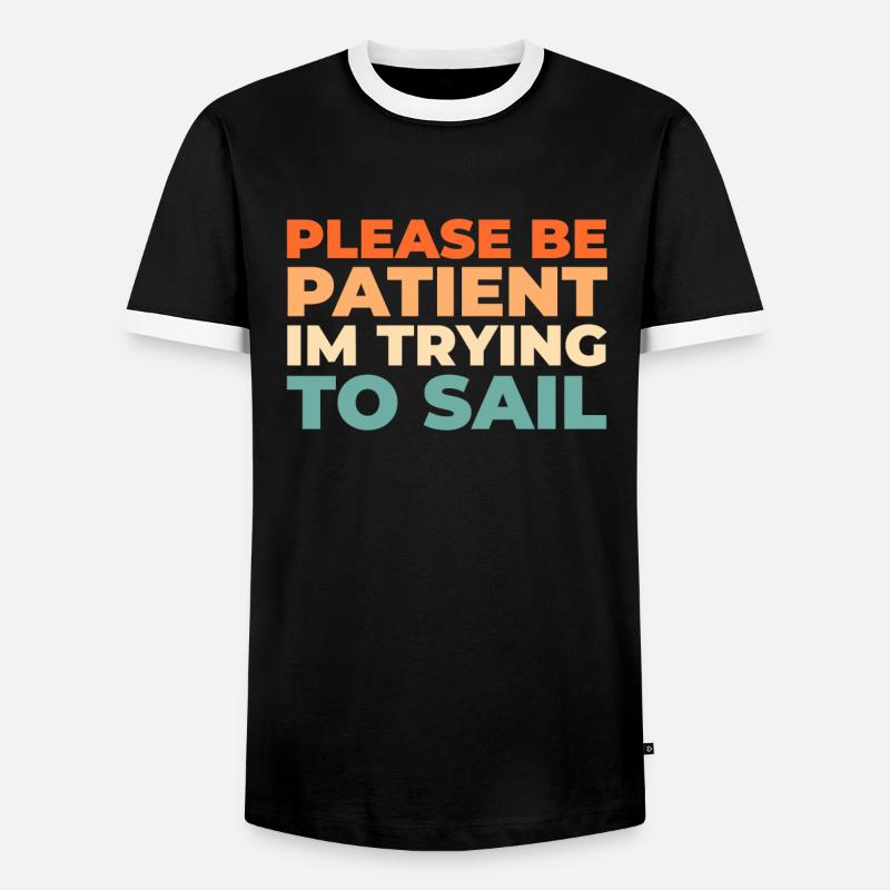 Sailing, Sailing, Sailboat, Navigation - Men's Ringer Shirt - black/white