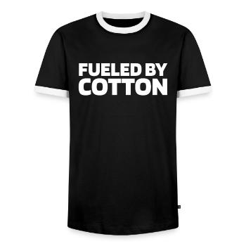 Sewing Sewing Machine - Men's Ringer Shirt - black/white - Front - AI Model Female 172 light (172cm) & AI Model Male 178 light (178cm)