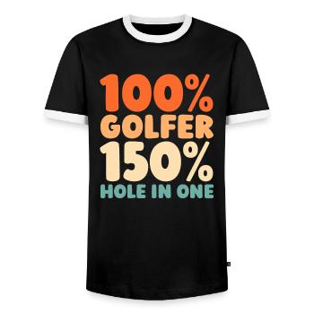 Golf Golfer Golfen - Männer Kontrast-T-Shirt - Schwarz/Weiß - Vorne - AI Model Female 172 light (172cm) & AI Model Male 178 light (178cm)