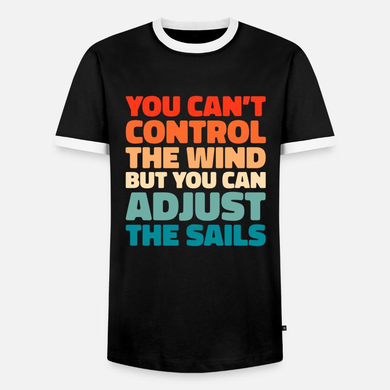 Sailing, Sailing, Sailboat - Men's Ringer Shirt - black/white