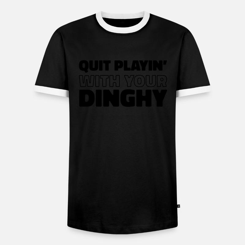Sailing, Sailing, Sailboat - Men's Ringer Shirt - black/white