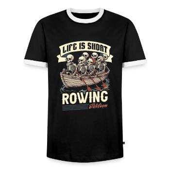 Rudern Ruderer - Männer Kontrast-T-Shirt - Schwarz/Weiß - Vorne - AI Model Female 172 light (172cm) & AI Model Male 178 light (178cm)