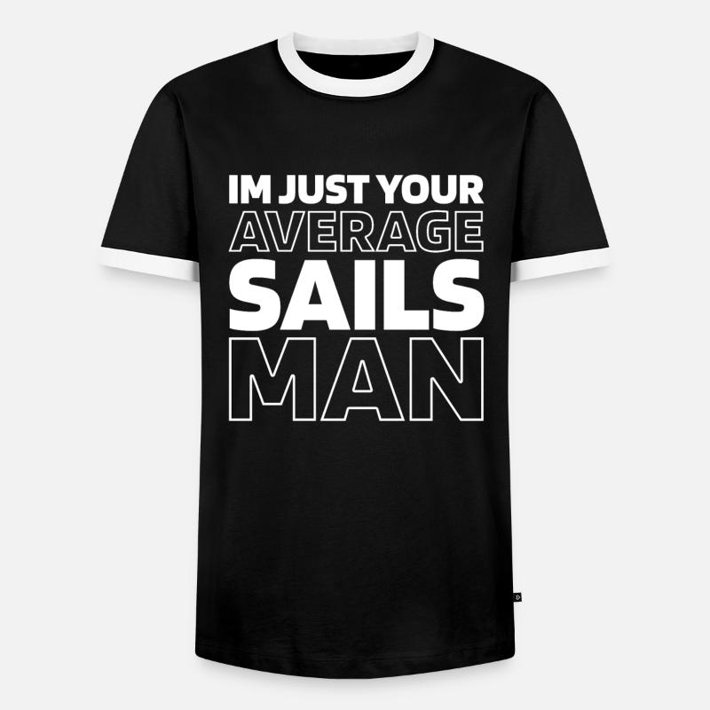 Sailing, Sailing, Sailboat - Men's Ringer Shirt - black/white