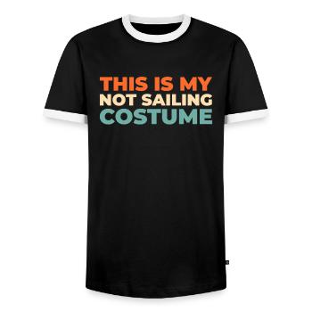 Sailing Sailor Sailboat Id Rather Be Sailing - Men's Ringer Shirt - black/white - Front - AI Model Female 172 light (172cm) & AI Model Male 178 light (178cm)