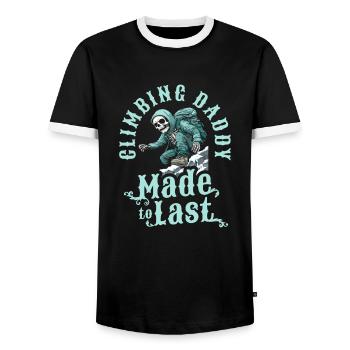Grimpeur Escalade Squelette Fête des Pères Papa - T-shirt contrasté Homme - noir/blanc - Devant - AI Model Female 172 light (172cm) & AI Model Male 178 light (178cm)
