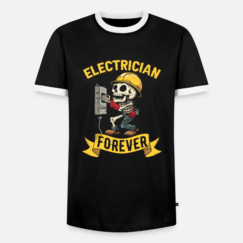 Electrician Electronics Technician - Men's Ringer Shirt - black/white