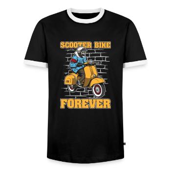 Scooter Skeleton - Men's Ringer Shirt - black/white - Front - AI Model Female 172 light (172cm) & AI Model Male 178 light (178cm)