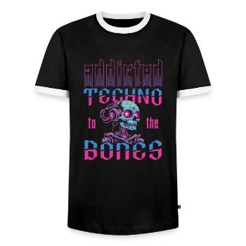 Techno Raver - T-shirt contrasté Homme - noir/blanc - Devant - AI Model Female 172 light (172cm) & AI Model Male 178 light (178cm)